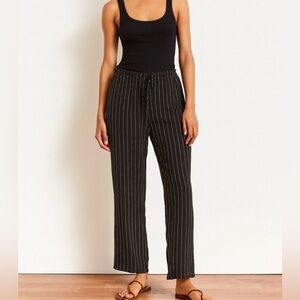 Vintage Ann Taylor 100% Silk Pinstripe Drawstring Pants | Relaxed Fit | Size M